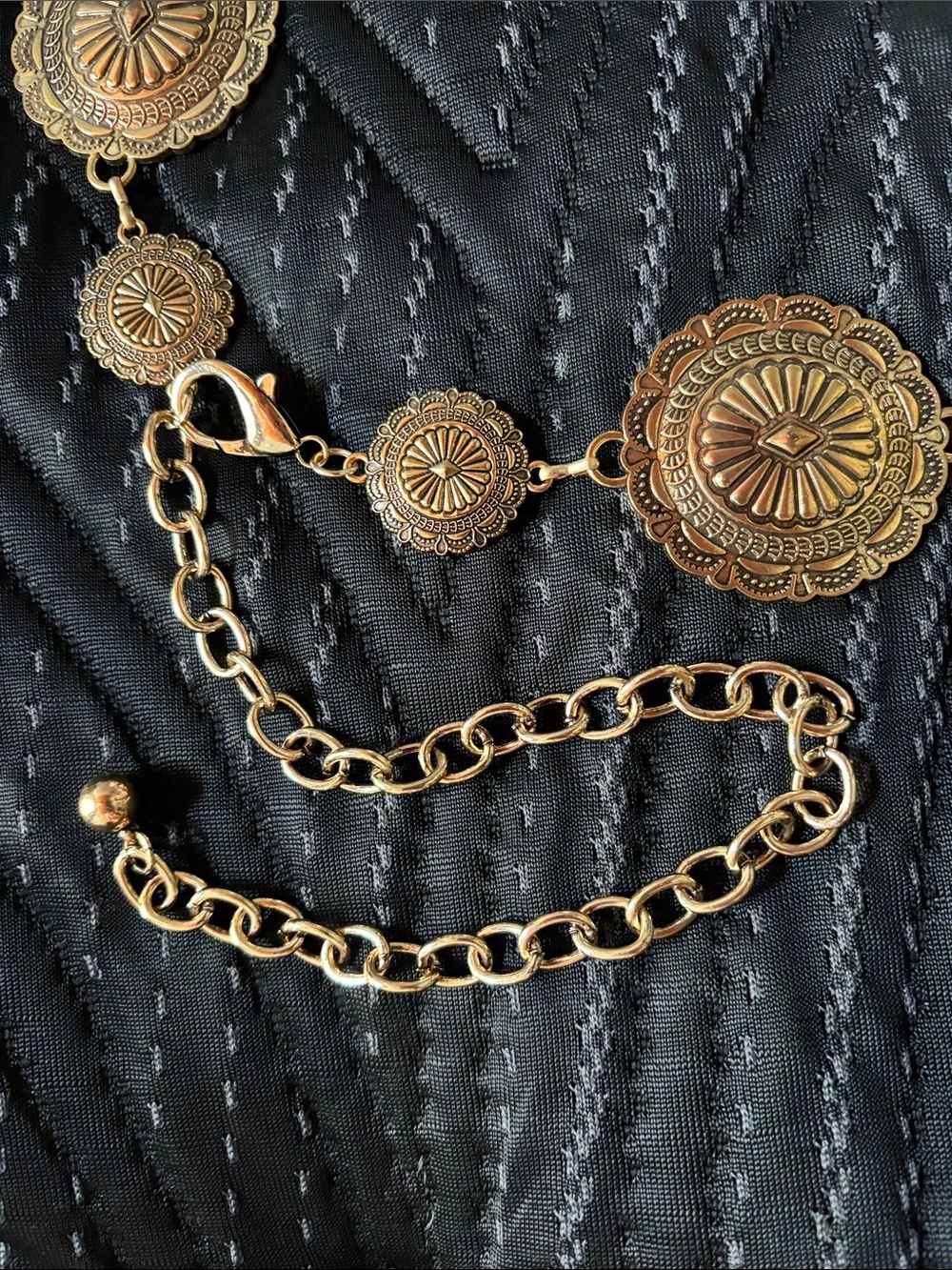 Gold-Tone Floral Concho Belt - Women's Jewelry